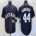 Nike Houston Astros #44 Yordan Alvarez black majestic baseball jerseys Inverted version 01