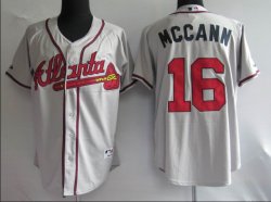 Atlanta Braves 16# Mccann grey MLB Jersey