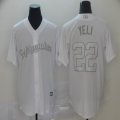 Milwaukee Brewers #22 Yeli white majestic mlb baseball jersey Nickname version