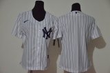 Women Nike New York Yankees blank White majestic baseball Jersey-WL