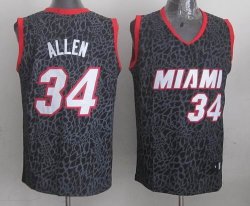 miami heat ray allen #34 black Decorative pattern nba basketball jerseys