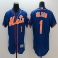 2016 new york Mets #1 Mookie Wilson blue Flexbase Authentic Collection Jersey