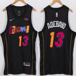 Nike Miami Heat #13 Bam Adebayo black basketball jersey-XD