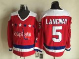 Washington Capitals #5 Langway red CCM ice hockey Jerseys