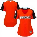 Women National League Majestic Orange Blank 2017 MLB All-Star Game Authentic On-Field Home Run Derby Team Jersey