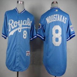 New Kansas City Royals #8 Mike Moustakas skyblue MLB Jerseys