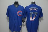 Chicago Cubs Kris Bryant 17# blue usa flag baseball Jersey