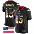 Nike Kansas City Chiefs #15 Patrick Mahomes II black USA flag fashion Color Rush Limited jersey