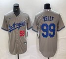 Los Angeles Dodgers #99 Kelly Nike gray majestic baseball Jersey-BD 03