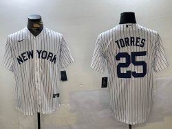 New York Yankees #25 Gleyber Torres White Nike majestic baseball Jersey 01