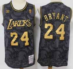 Los Angeles Lakers #24 Kobe Bryant black throwback basketball jersey-S8