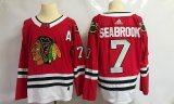 Adidas Chicago Blackhawks #7 Seabrook red hockey jersey