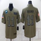 Philadelphia Eagles #11 Carson A.J. Brown Green Salute to Service Limited Jersey -BD 04