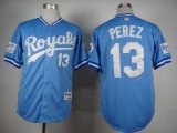 Kansas City Royals Salvador Perez 13 skyblue 1985 throwback MLB Jerseys