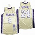 Los Angeless Lakers #8 and #24 Kobe Bryant beige throwback nab jesey-SG