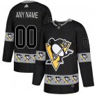 Custom Adidas Pittsburgh Penguins black fashion ice hockey Jersey