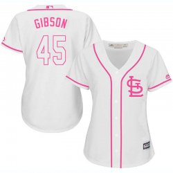 2017 Women t Louis Cardinals #45 Bob Gibson white majestic mlb jersey