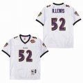 Baltimore Ravens #52 Ray Lewis white throwback nfl jersey-SG