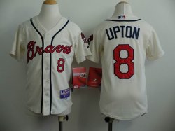 kids Atlanta Braves #8 Justin Upton beige MLB Jerseys