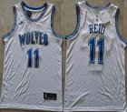 Minnesota Timberwolves #11 Naz Reid white Throwback basketball jerseys -XD