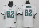 Women NEW Nike Philadelphia Eagles 62 Kelce White Color Rush Limited Jersey