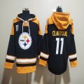 Custom Pittsburgh Steelers #11 Claypool black yellow NFL Hooded Sweatshirt