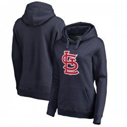 St. Louis Cardinals Women\'s Plus Sizes Primary Team Logo Pullover Hoodie - Navy