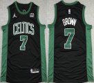 Nike Boston Celtics #7 Jaylen Brown black NBA basketball Jersey 75th -S8