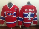 Reebok Montreal Canadiens #4 Beliveau Red hockey Jerseys C patch