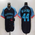 National League #44 Elly De La Cruz Nike Navy 2024 MLB All-Star Game Limited Player Jersey 02