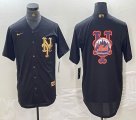 Nike New York Mets blank black majestic baseball jerseys 03