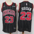 Chicago Bulls #23 Michael Jordan black nba basketball jersey with jordan logo-S8