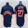 Nike Houston Astros #27 Jose Altuve dark blue majestic baseball jerseys-BD