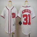 Youth washington nationals 31 Max Scherzer white mlb jersey