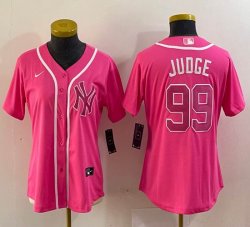 Women Nike New York Yankees #99 Aaron Judge pink majestic baseball Jersey