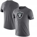 Oakland Raiders Nike Essential Logo Dri-FIT Cotton T-Shirt - Heather Charcoal