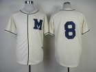 2014 Milwaukee Brewers #8 white blank mlb baseball jersey