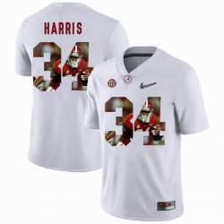 Custom Alabama Crimson Tide #34 Damien Harris white College Color Rush Limited Jerseys