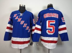 New York Rangers #5 Dan Girardi blue NHL Jerseys