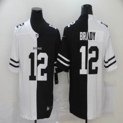 Nike Tampa Bay Buccaneers #12 Tom Brady white black split Color Rush Limited jersey-WL