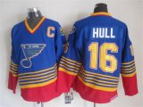 2015 St.Louis Blues #16 HBrett Hull Blue CCM NHL Hockey Jersey C patch