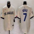 Nike Los Angeles Dodgers #7 Julio Urias beige fashion majestic baseball jerseys-BD