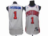 Detroit Pistons 1 Iverson white nba jersyes