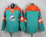 Custom Miami Dolphins blank light green orange nfl Hooded Sweatshirt