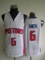 NBA Detroit Pistons SMITH 6# white jersyes