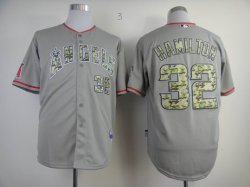 Los Angeles Angels HAMILTON 32# camo gray mlb jerseys