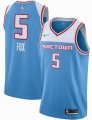 Nike Sacramento Kings #5 De Aaron Fox skyblue NBA Basketball Jersey Hot press font