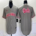 Nike Cincinnati Reds blank gray throwback majestic baseball jerseys -BD 02