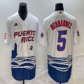 Puerto Rico Baseball #5 Enrique Hernandez White 2023 World Baseball Classic Replica Player Jersey 07