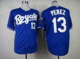 MLB Jerseys Kansas City Royals 13 PEREZ blue jersey